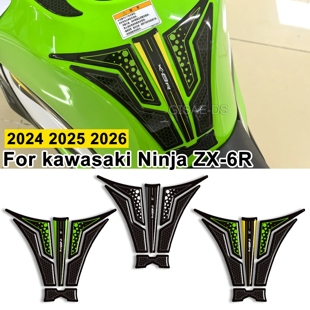 

Motorcycle Protector Tank Pad Side Fuel Oil Fairing Fender Stickers Decals For kawasaki Ninja ZX-6R ZX6R ZX - 6R 2024 2025 2026