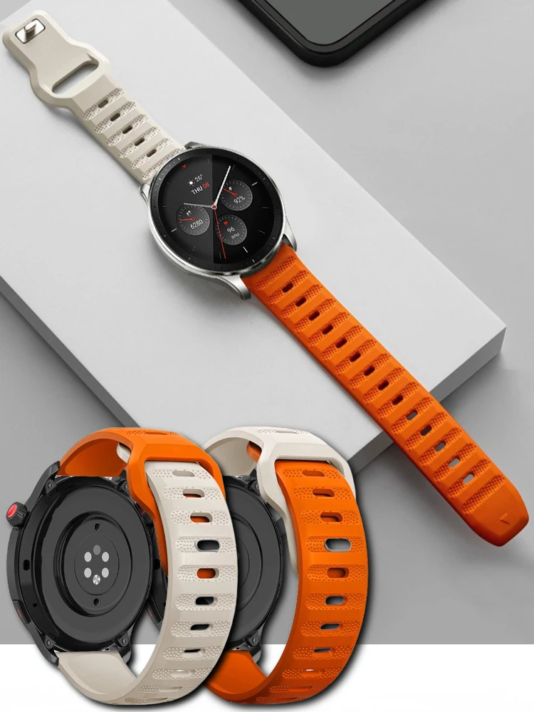 20mm 22mm Silicone Band for Huawei Watch Runner 2/GT6/5/4/3 Pro 46mm Breathable Sports Bracelet Amazfit Active 3/2/Max/Balance 2