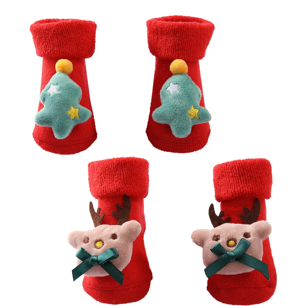 

Thicken Warm Socks Set Thicken Warm Cotton Baby Winter Socks Non-Slip Soft Comfortable Holiday Party Decor