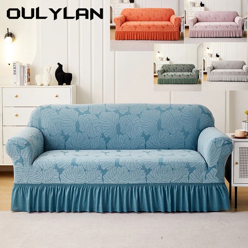 Oulylan Thick Jacquard Sofa Cover for Living Room Elastic Waterproof Sofa Cover 1/2/3/4 Seater L-shaped Corner Sofa Cover