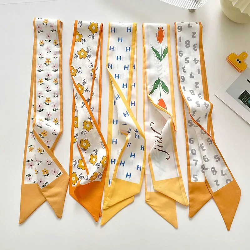 

Желтые цветы, тонкие и узкие полоски, маленькие шелковые шарфы, многофункциональные сумки для переплета волос, декоративные повязки на голову, растяжки