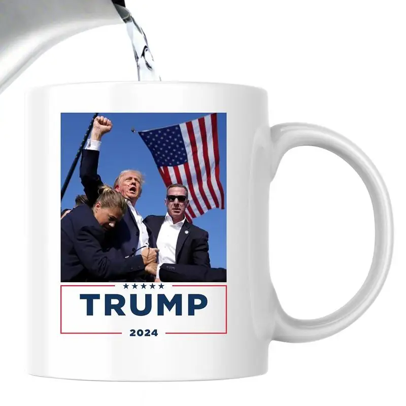 

Fight 2024 Mug Fight Strong Fist Pump Mug Creative Coffee Mugs President Fight Ceramic Drinking Cup For Hot Or Cold Beverages