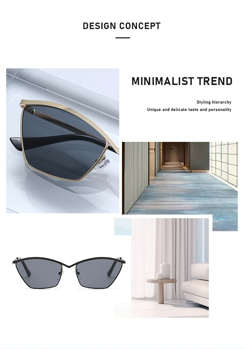 Neue trendige Cat-Eye-Sonnenbrille mit Retro-Metallrahmen, hochwertige UV-beständige Sonnenbrille für Männer und Frauen 2508 – Detail 4