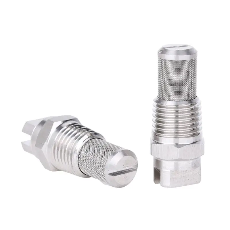 【CCA】1/2Pcs 304 HVV-L Flat Fan Nozzle With Filter V Jet Flat Spray Nozzl For Car Wash Machine Mist Humidifier Accessories