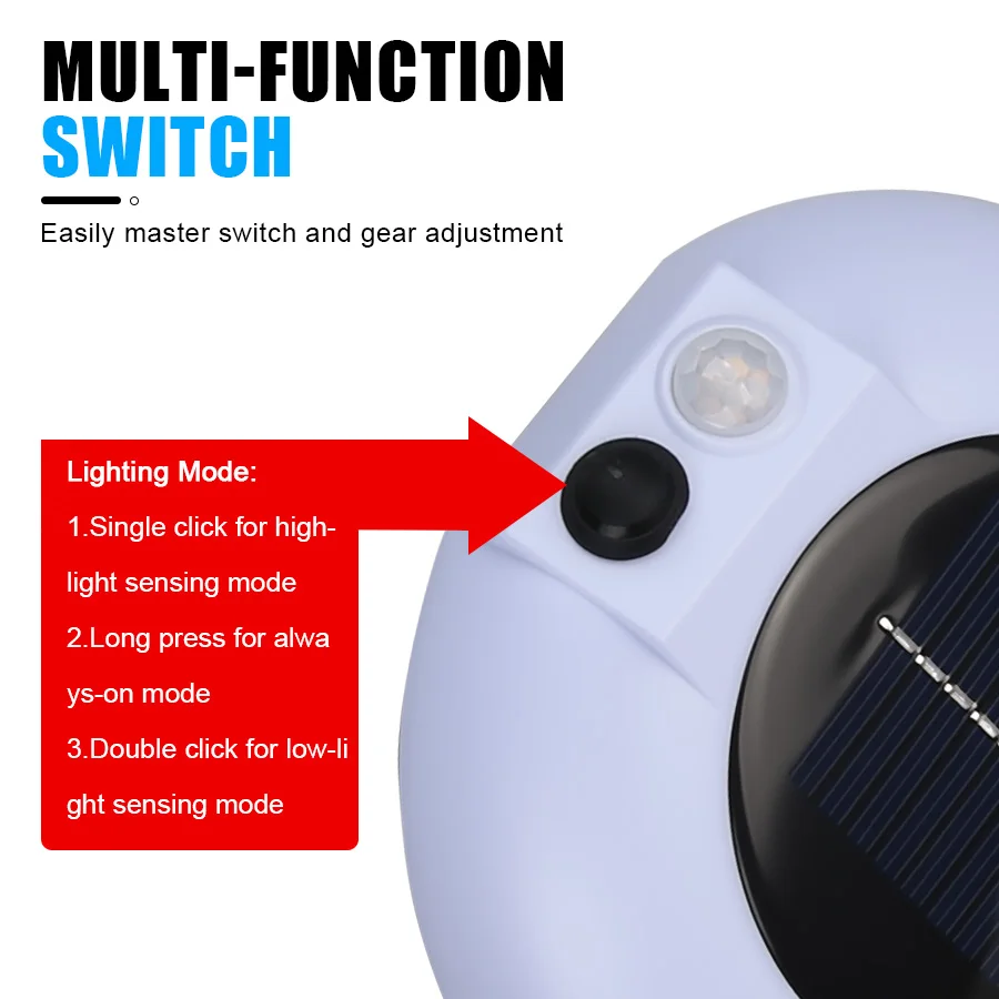 F5 LED Solar Lights Motion Sensor Outdoor With 3 Modes Waterproof Security Lighting LED Wall Street Lamp for Garden Patio Path