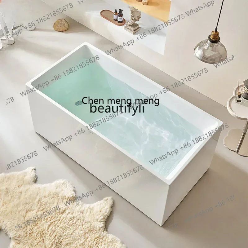 SS Bathroom Acrylic Bathtub Household Small Apartment Double Bed & Breakfast Bath Thin Edge Independent Japanese Bathtub7486