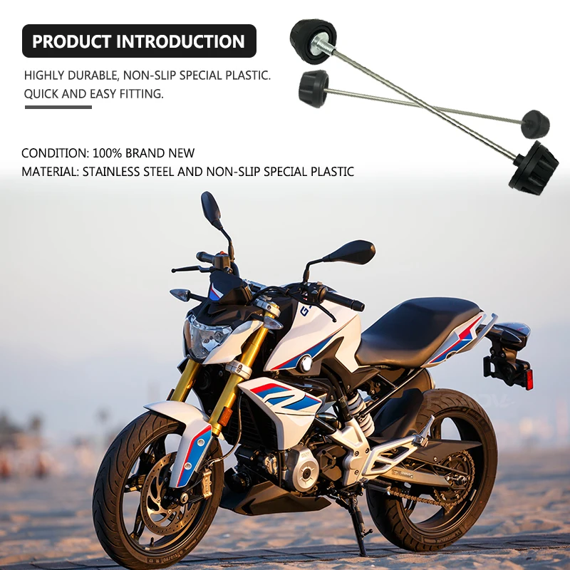 Bmw G310R G310GS G310 GS/R G 310 R/GS 2017-2023 オートバイフロントリアホイールフォークアクスルスライダーキャップクラッシュ落下プロテクター