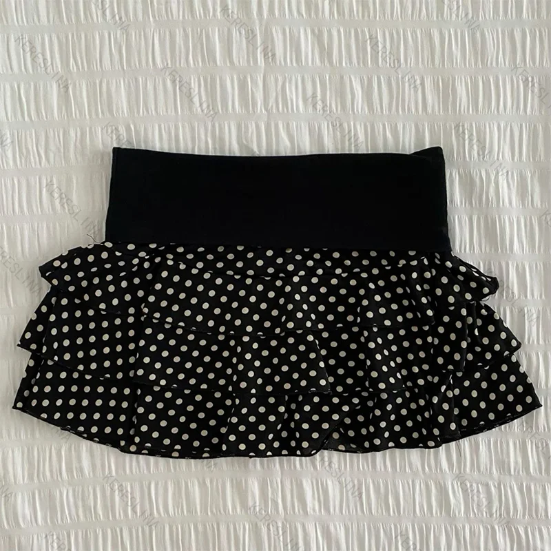 

Sweet cute fashionable classic comfortable versatile mini skirt American high street vintage popular casual spot printed skirt