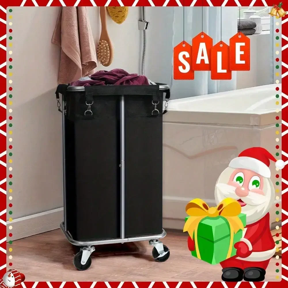 Nice 100 Liter Laundry Basket With Removable Wheels With Metal Frame, Sturdy Frame And Durable Oxford Cloth Sturdy And Easy To R