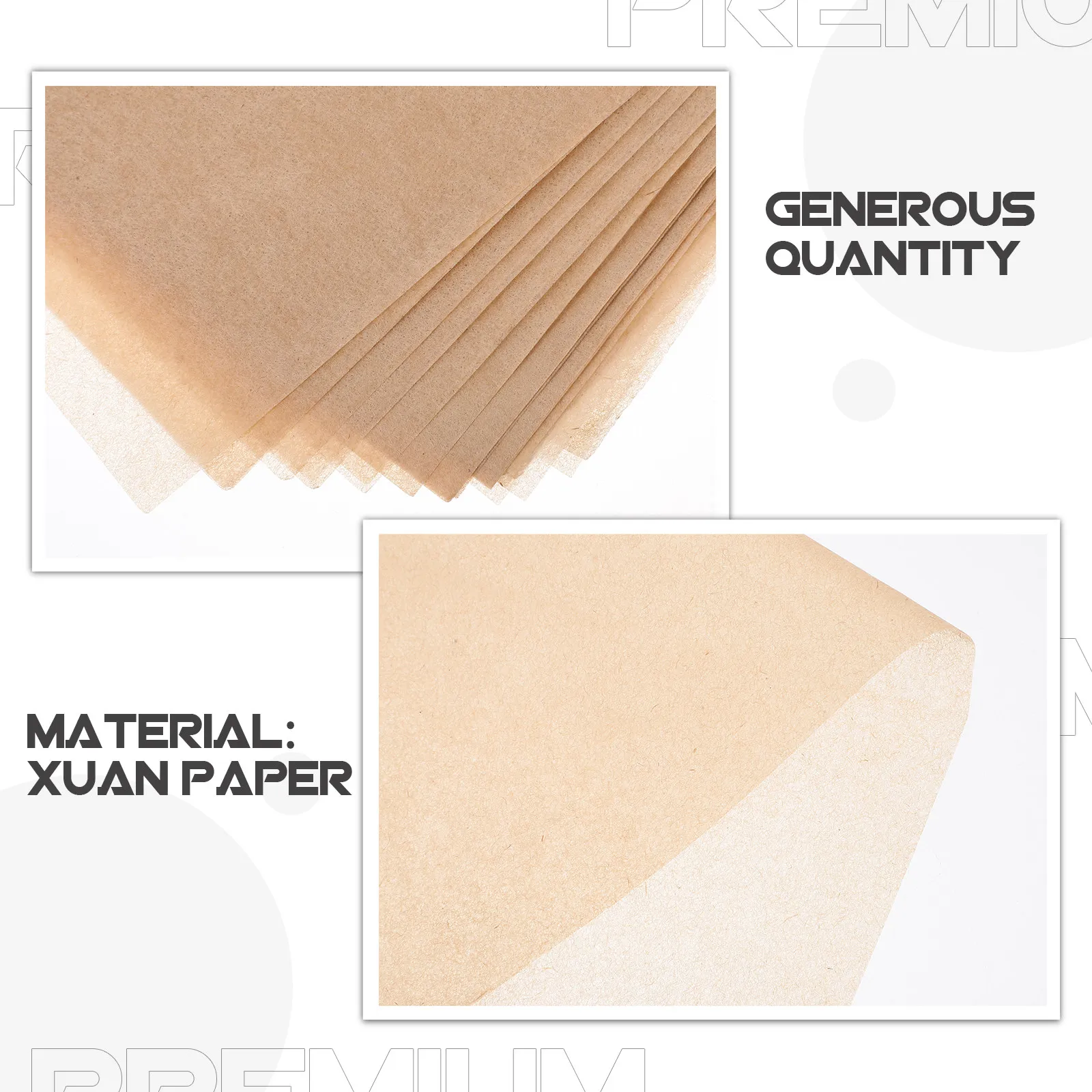 50Pcs Handmade Ancient Style Semiripe Xuan Paper for Calligraphy Painting Crafts Beginners Experts Elegant Rustic Tone Chinese
