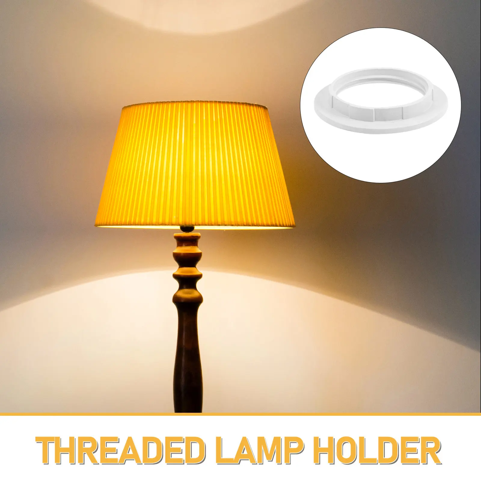 30Pcs Lamp Shade Rings Medium Base Plastic Lamp Holder Threaded Socket Shade Retainer for E27 Light Fixture Replacement