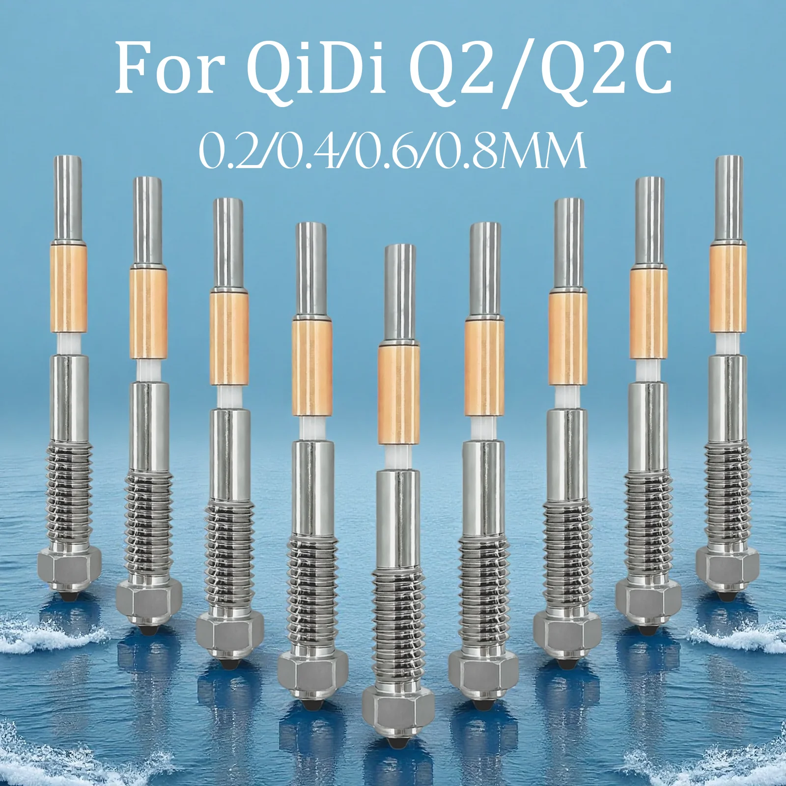 

Nozzle For QIDI Q2/Q2C Bimetallic Hotend Nozzles 0.2/0.4/0.6/0.8mm Q2 Combo Quick Replacement Nozzle Q2C Combo 3D Printer Parts