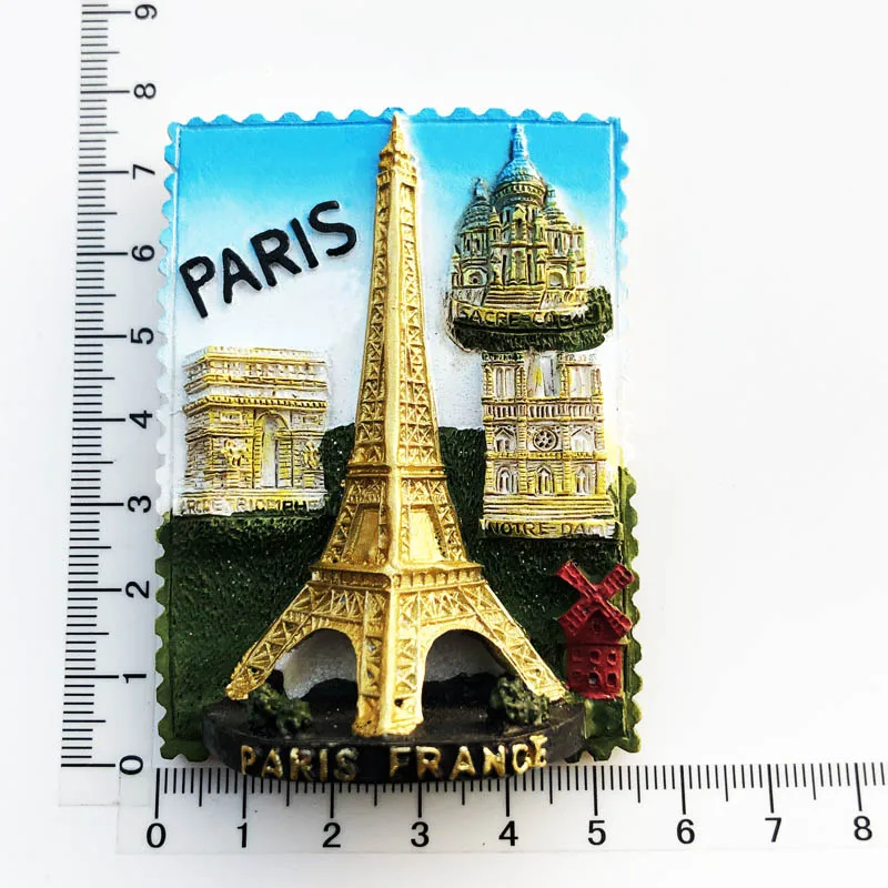 

French Elements Paris Fridge Magnet Cultural Landscape Message Stickers Tourist Souvenir Resin Craft Decorations