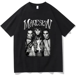 Italian Rock Band Maneskin 2023 World Tour T-shirt Fashion Gothic Retro Men Women Loose Short Sleeve Casual T Shirts Streetwear