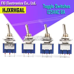 5PCS MTS-102 MTS-103 MTS-202 MTS-203 6A 125V Mini 3/6PIN ON-OFF/ON-OFF-ON Toggle Switches For Switching Lights Motors