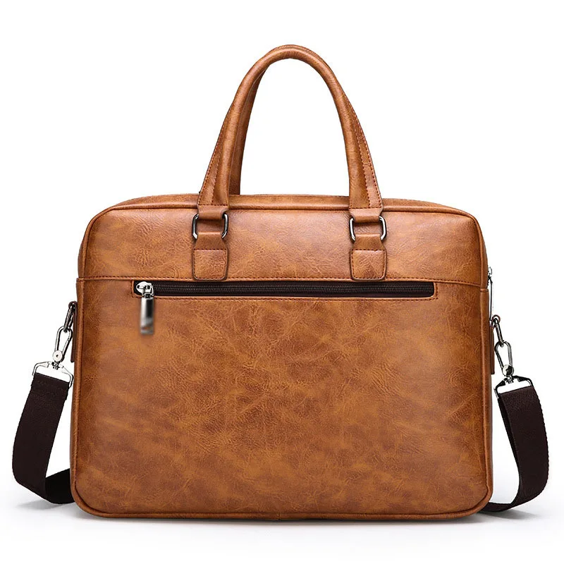 Maleta Polarshe-Couro Masculina, Bolsa de Grande Capacidade, Bolsa de Ombro, Messenger Bag, 14 "Laptop, Marca Business Man