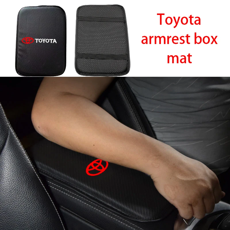 صندوق مسند ذراع السيارة الغطاء الواقي وسادة مقاومة للماء الملحقات الداخلية لتويوتا بريوس هايلكس لاند كروزر برادو فيوس هايلاندر #5