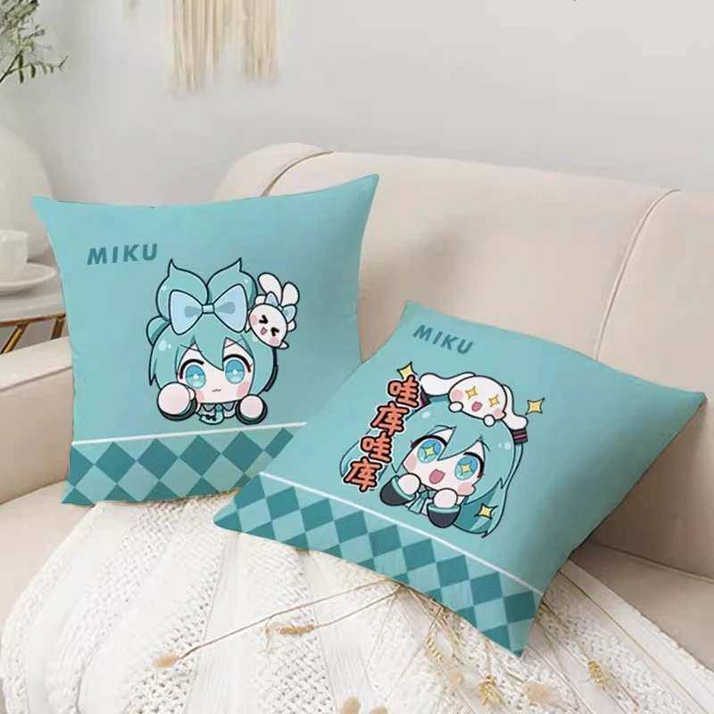 

Hatsune Miku Anime Square Pillow Home Decorative Pillows Household Gifts 40x40 cm