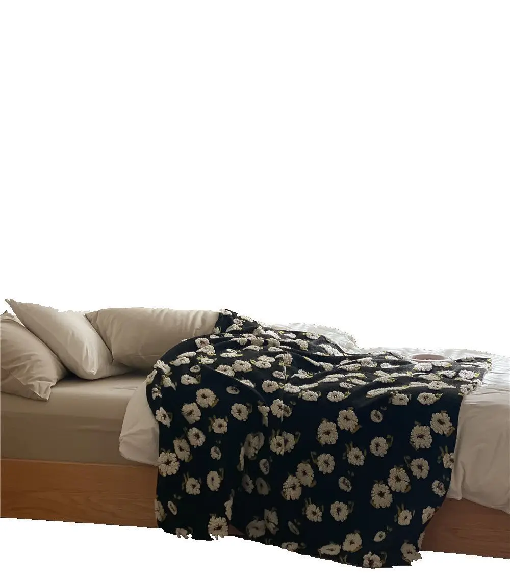 Blanket, Three-dimensional Flower, Bean Plush, Double Person Blanket, Single Person Leg Cover, Office Nap Blanket