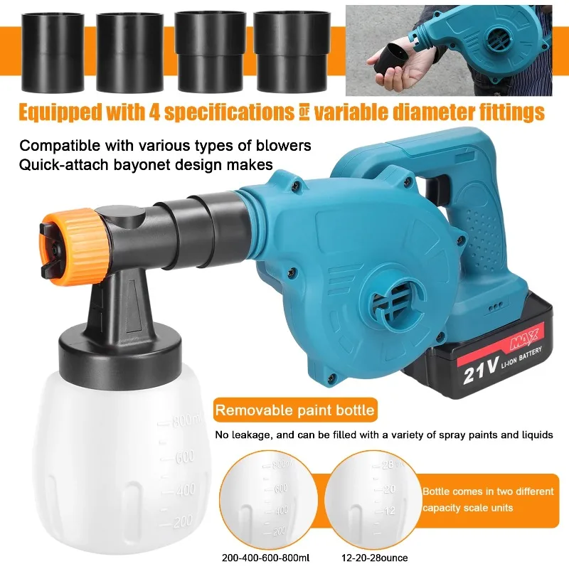Ventilador de energia para pulverizador de pintura, kit de conversão, máquina de sopro elétrica para pintura, dispositivo de pulverização, acessórios de montagem, conjunto de água