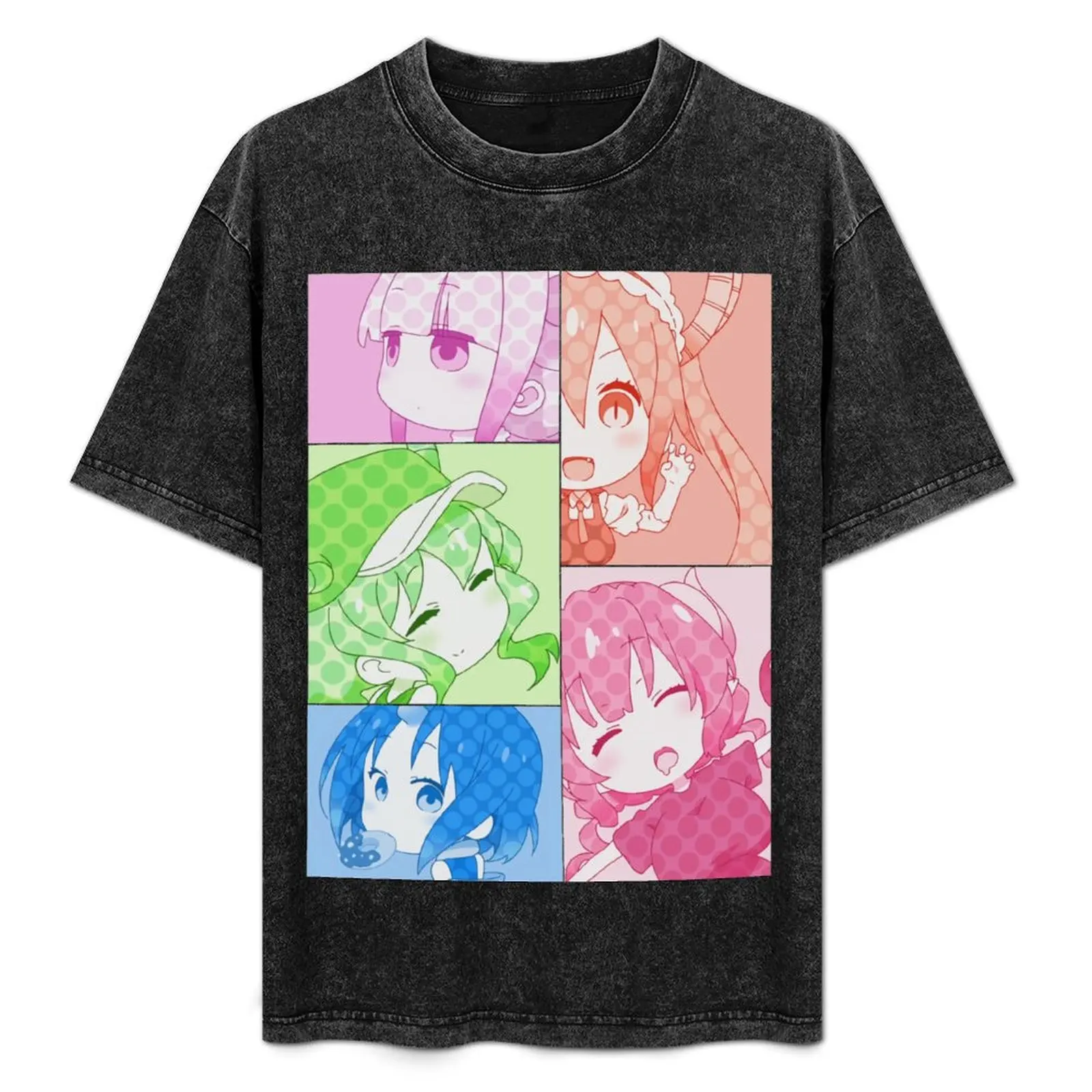 

Tohru ilulu Kanna Lucoa Elma Dragon Maid Comic Style T-Shirt Large Size Casual Tee Shirt