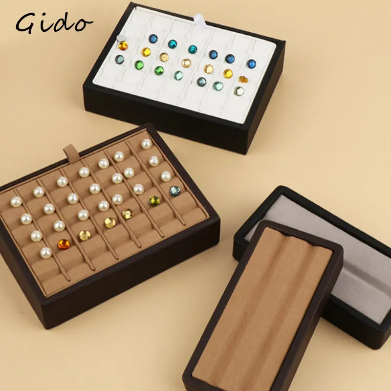 Jewelry Storage Box Gem Box V Groove Diamond Ring Face Bare Stone Color Treasure Bare Diamond Box Counter Sample Display Props