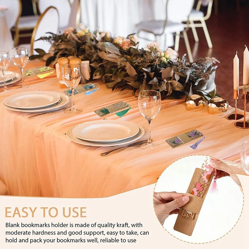 Pemegang pembatas buku Resin pembungkus buku tangan penanda buku cokelat penutup pegangan DIY pembatas buku 100 buah