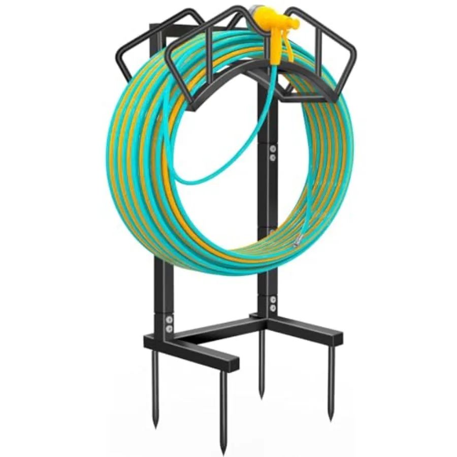 

Super Stable Garden Hose Holder, Detachable Water Hose Holders Stand Holds 160-Feet Freestanding Hose Storage Hanger Rack for O