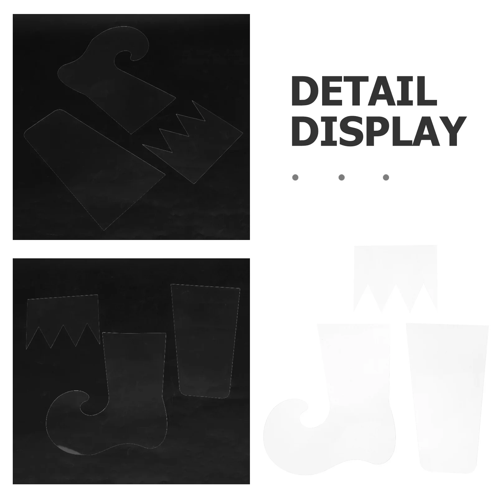 3 قطعة عيد الميلاد تخزين اللحف قالب مجموعة الاكريليك الخياطة الحكام خليط لحاف لوازم DIY بها بنفسك قزم جوارب عطلة الحرف #6