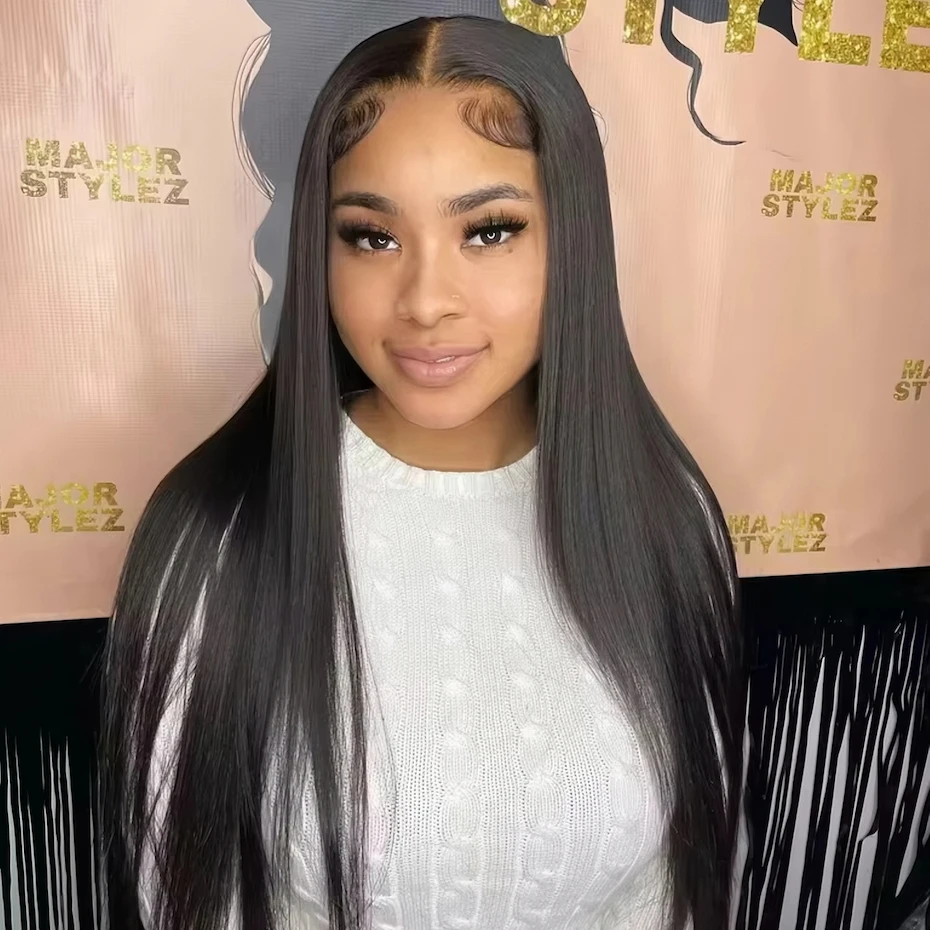 16 Inch Real 300 Density 13x6 13x4 Lace Frontal Wigs 100% Human Hair Bone Straight 2x6 360 Glueless Drawstring 5x5 Short Bob Wig