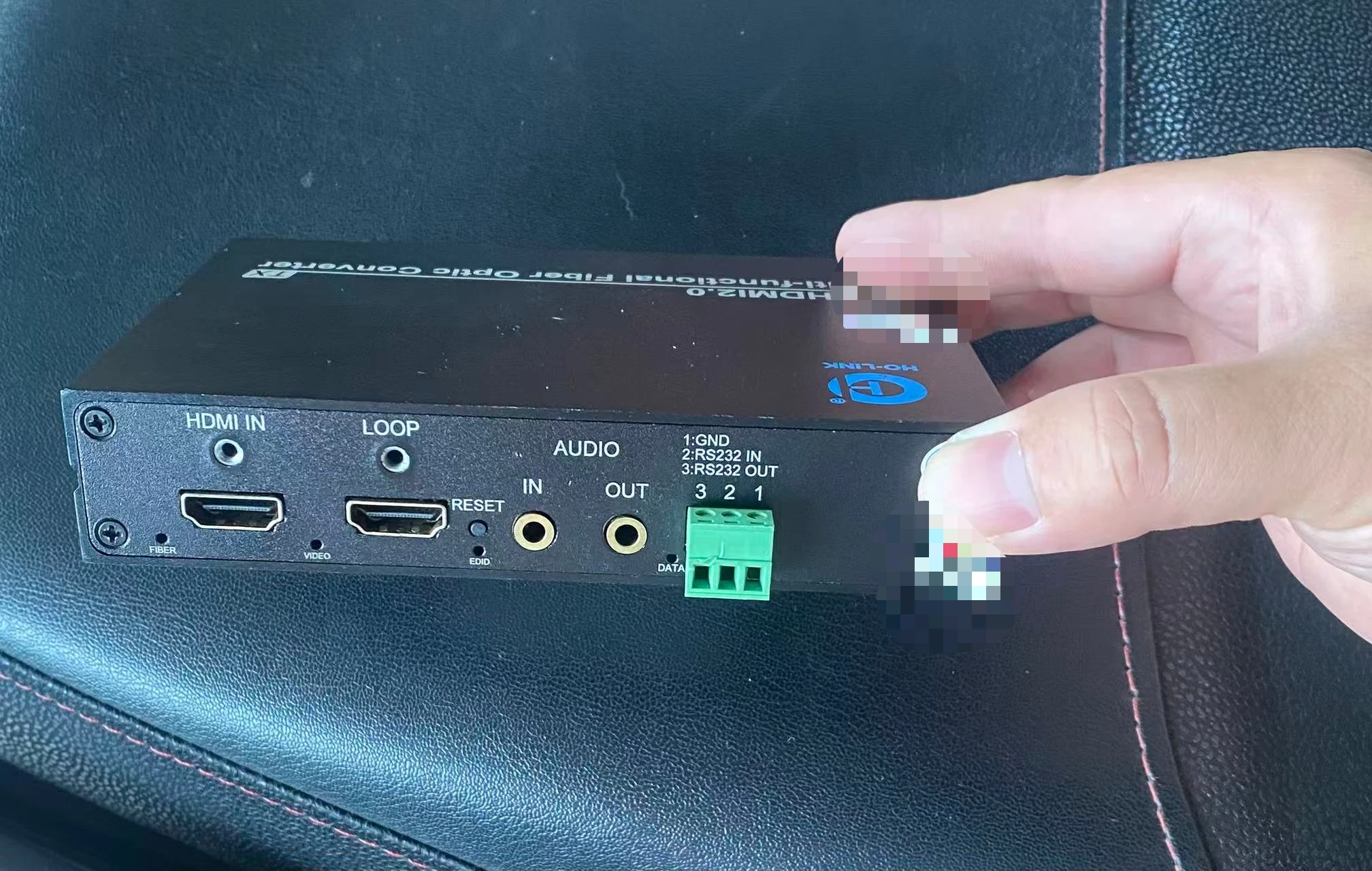 RS232 Data HD MI Video 4K60Hz in  with Loop out 3.5MM Audio  RS232 to lc 10km  sfp module  Fiber Optic Converter