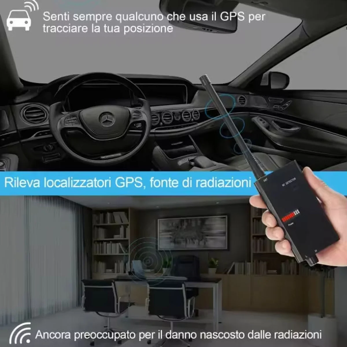 HYP 007A RF Detector, Anti - Spy Camera & GPS Tracker Detector, 1–6000MHz Frequency Range Wireless Signal Detection