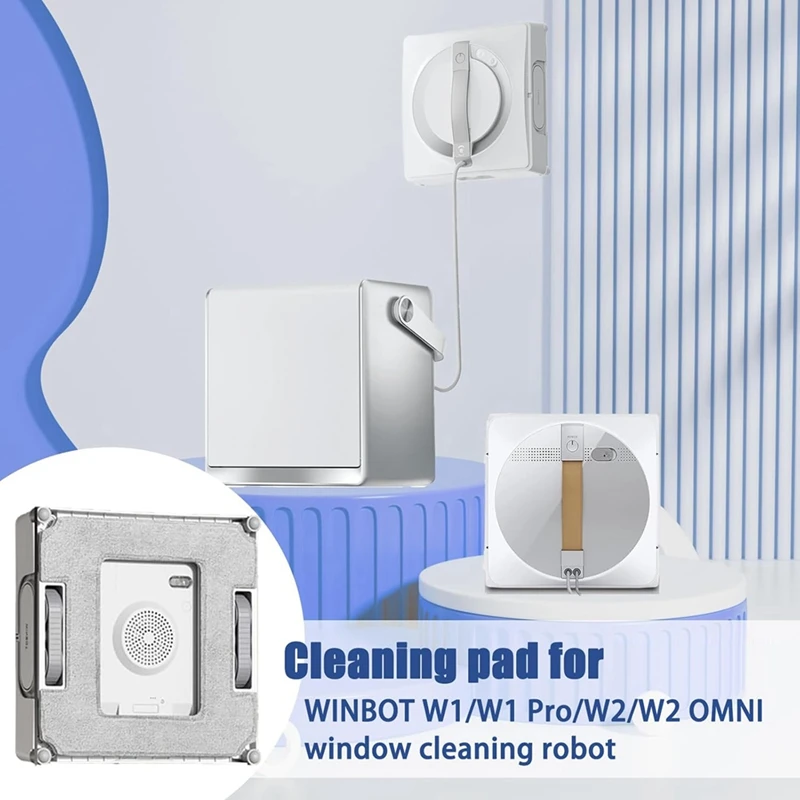 Abpq-almofadas de limpeza para ecovacs winbot w1/w1 pro w2/w2 omni pano de esfregão de microfibra de substituição