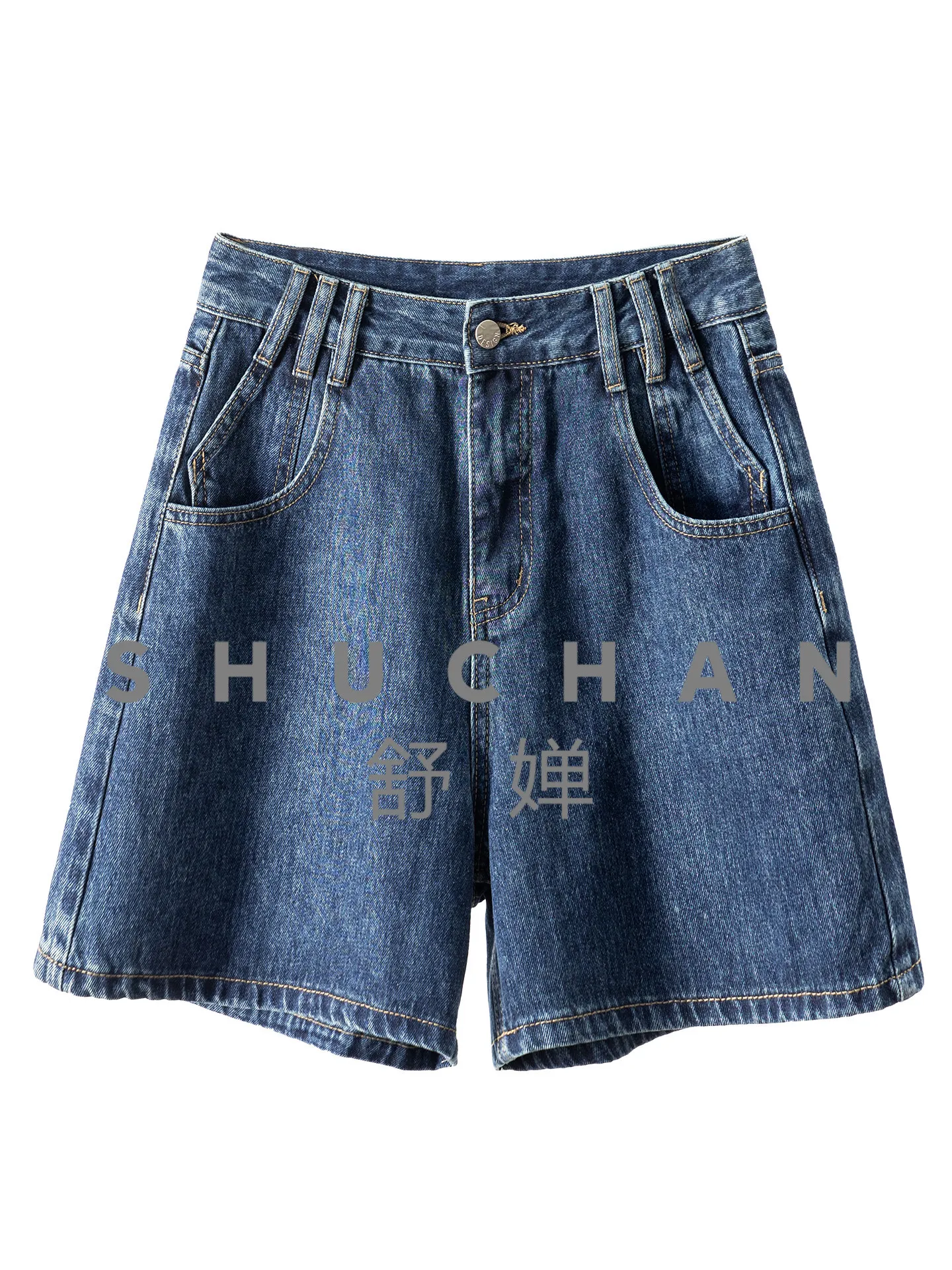 

Summer Show Beautiful Legs, Ark High Quality Retro Dark Blue Denim Shorts Women's 51L9
