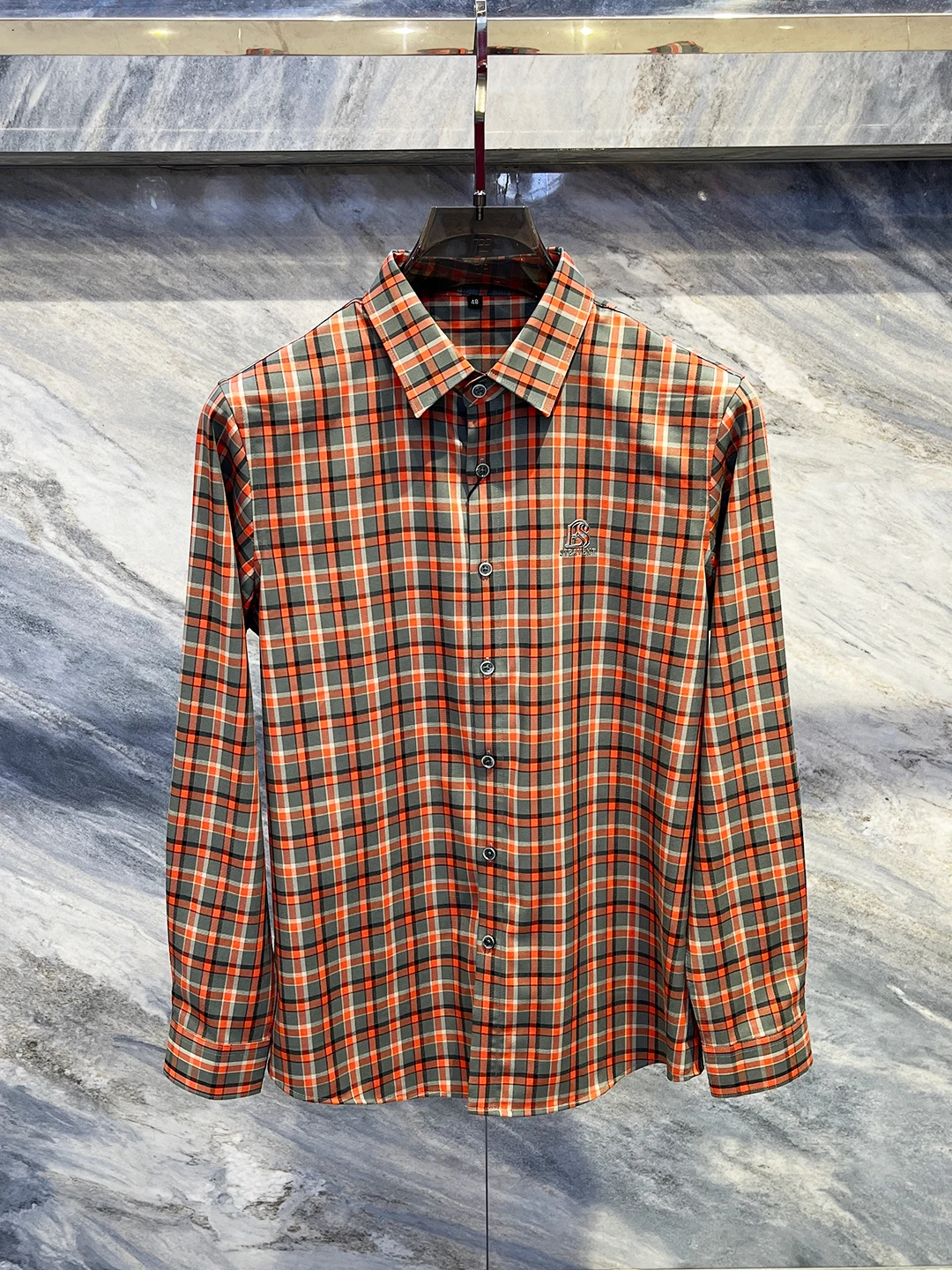 

Autumn 2025 Men's Slim Fit Long Sve irt Classic Plaid Busin Casual irt Iron Free irt Polyester Viscose Nylon