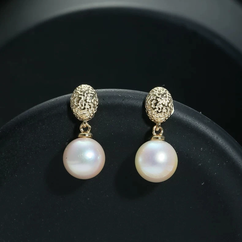 

S925 Sterling Silver Earrings Base Findings Mountings Jewelry Mounts Fittings Accessories for 7-12mm Pearls 3 pairs/lot