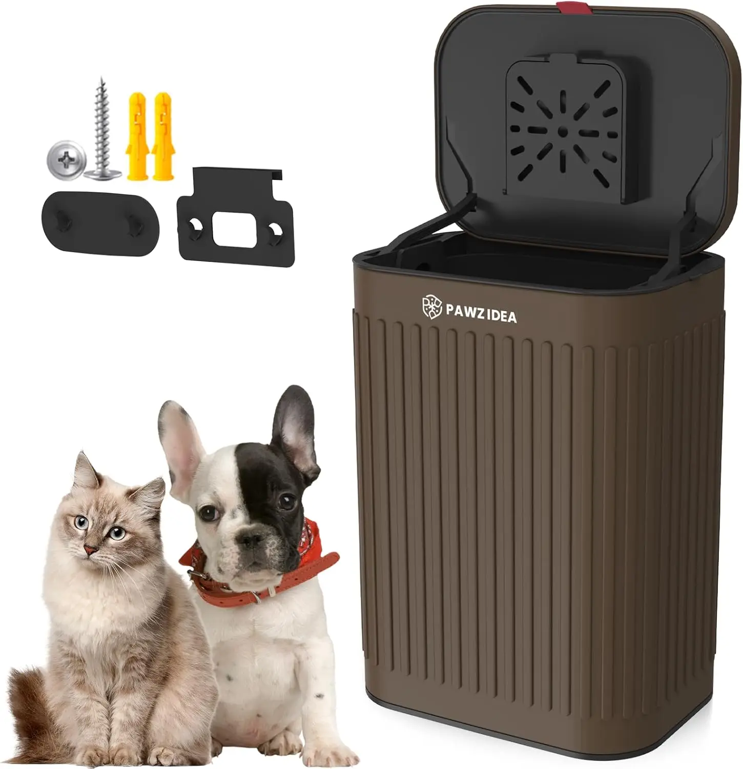 

Настенное мусорное ведро для собачьих отходов с крышкой, 8-литровое, с контролем запаха, водонепроницаемое, металлическое, для использования на улице