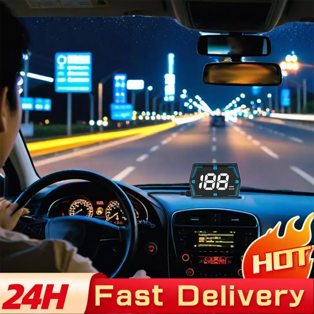 2025 New Car Head Up Display For HUD Smart Meter Auto GPS Security Overspeed Alarm Speed Electronic Accessories Y7B0
