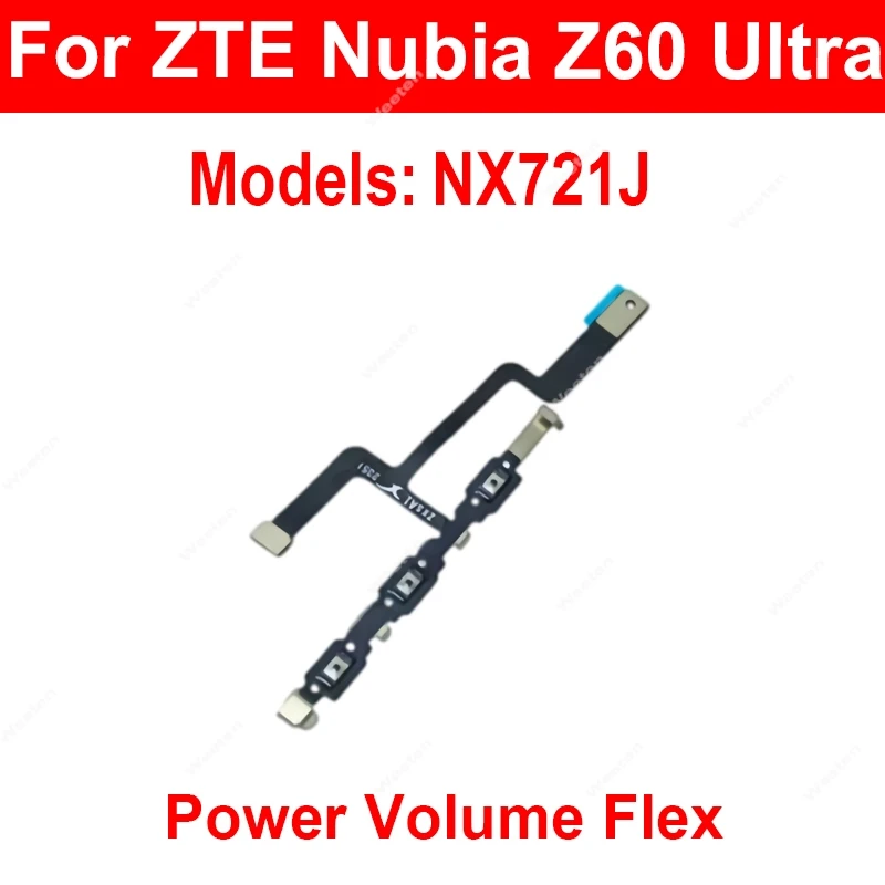 Power Volume Side Button Flex Cable For ZTE Nubia Z60 Ultra NX721J Power Volume Flex Ribbon Replacement Parts