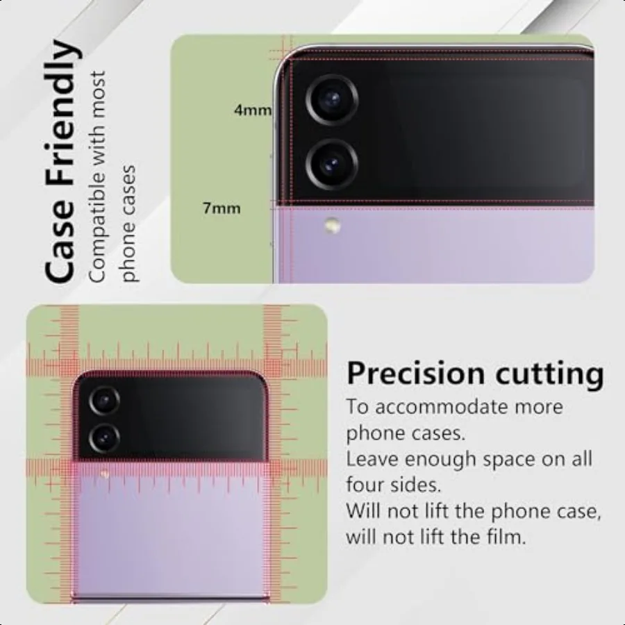 HOMEMO 2 + 2 حزمة لهاتف سامسونج جالاكسي Z Flip 3 واقي شاشة 2 حزمة طبقة مرنة من البولي يوريثان الحراري مع واقي عدسة الكاميرا سهل التركيب