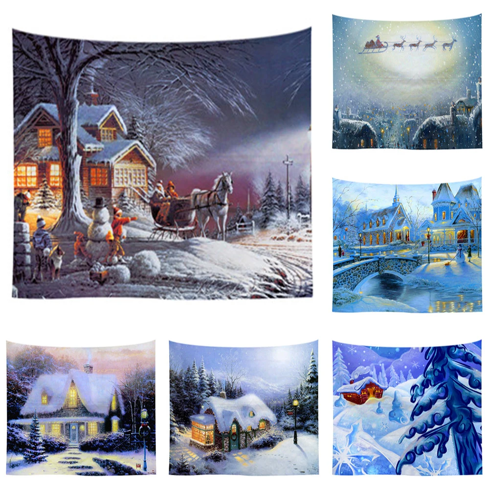 home decor tapestry christmas wall hanging  bells red  print   backdrop fabric  tapiz navideño