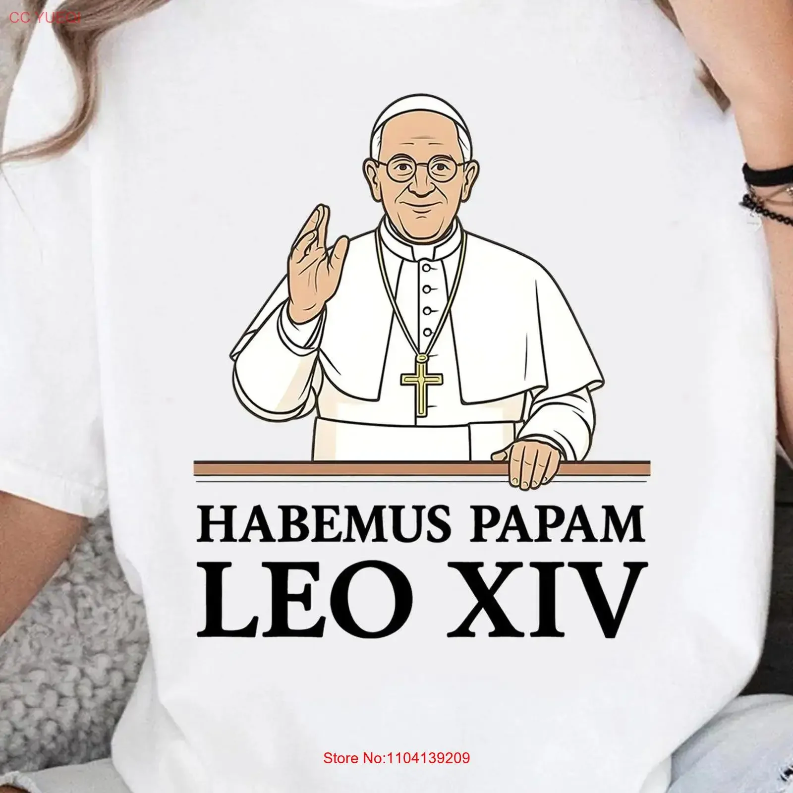 Pope Leo XIV Habemus Papam 2025 Catholic T Shirt Robert Francis Prevost New Minimalist Religious Top vintage Washed Stylish