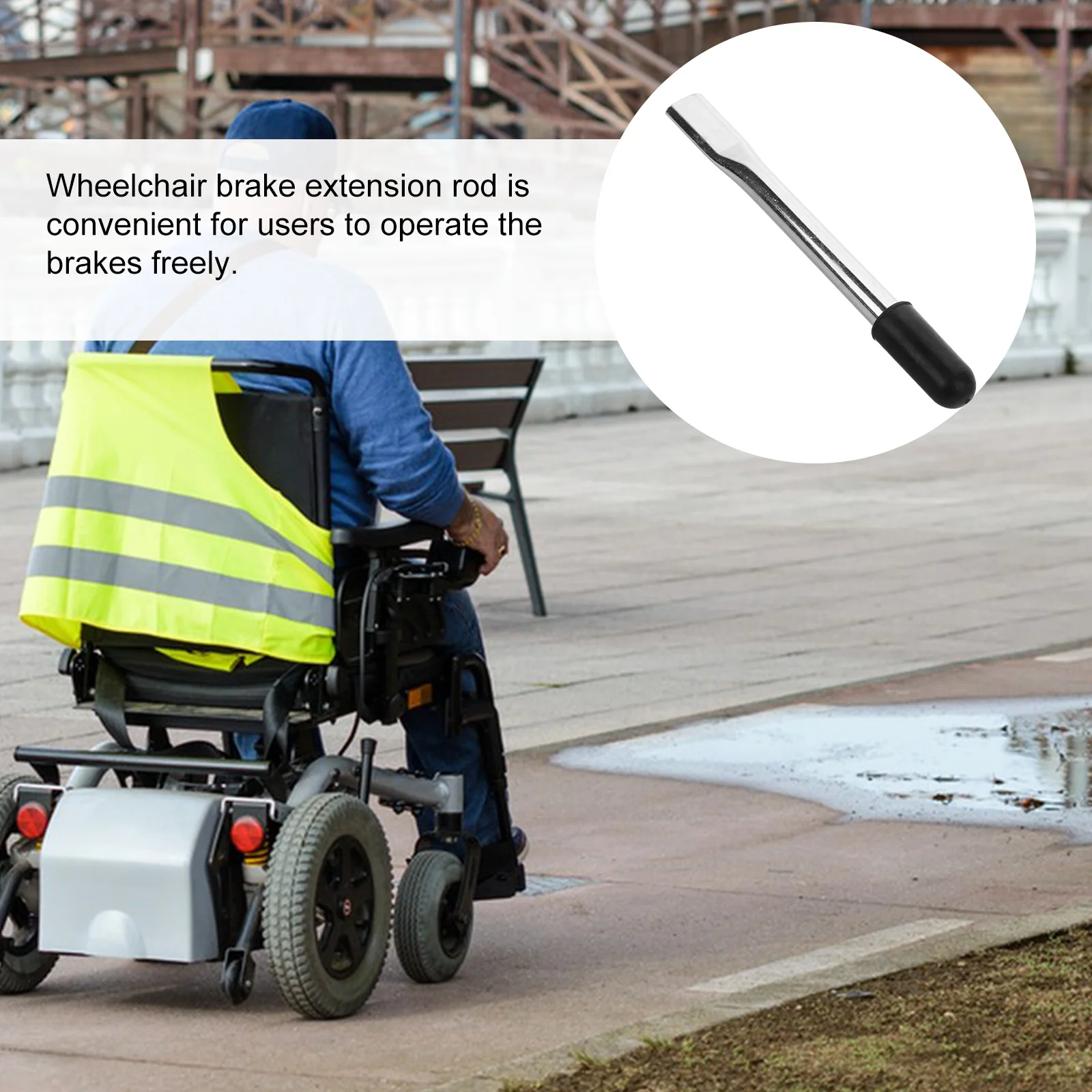 

Wheelchair Brake Handle Extension Stainless Steel Rod Replacement Part Enhanced Braking Performance Durable Reliable Accessory