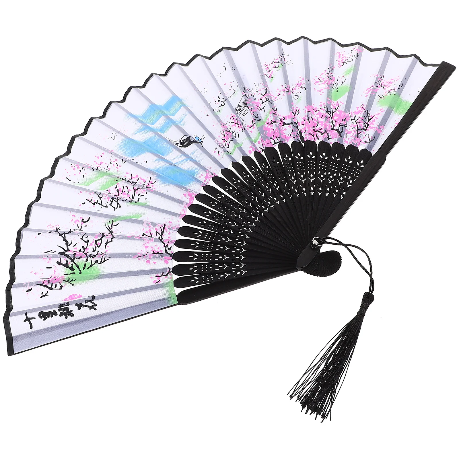 

Ancient Bamboo Folding Fan Elegant Foldable Handheld Fan for Summer Wedding Dance Party Photo Prop Chinese Style