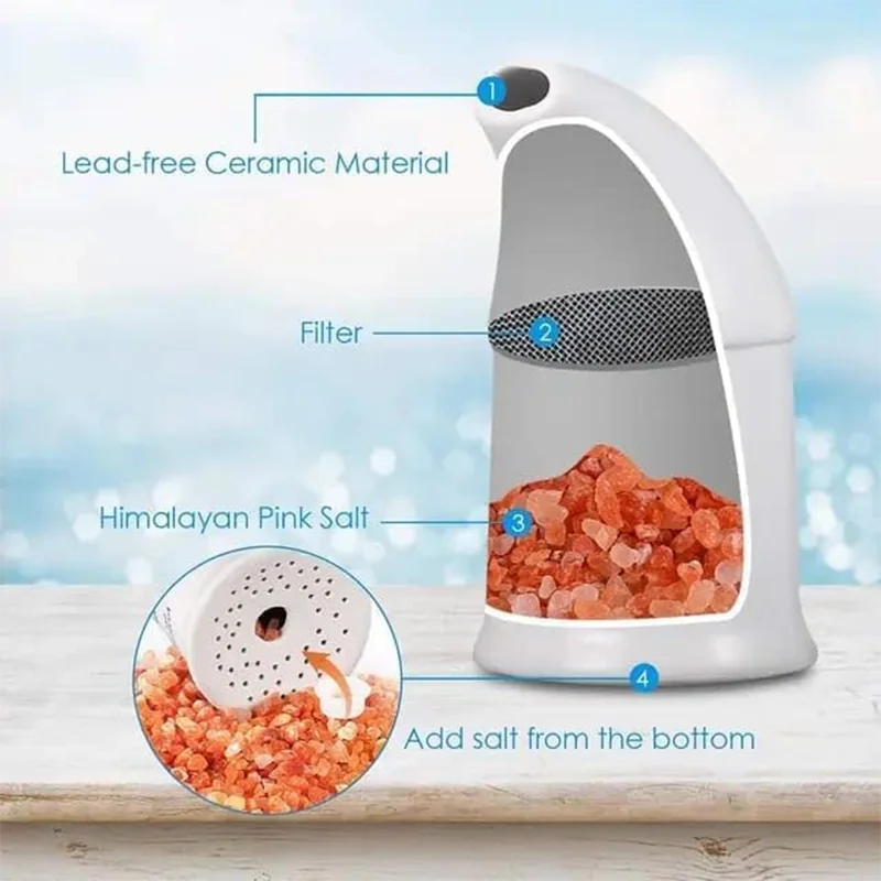 Ceramic Salt Inhaler Humidifier Convenient Himalayan Salt Atomizer For Cleaning Respiratory System And Relieving Stress