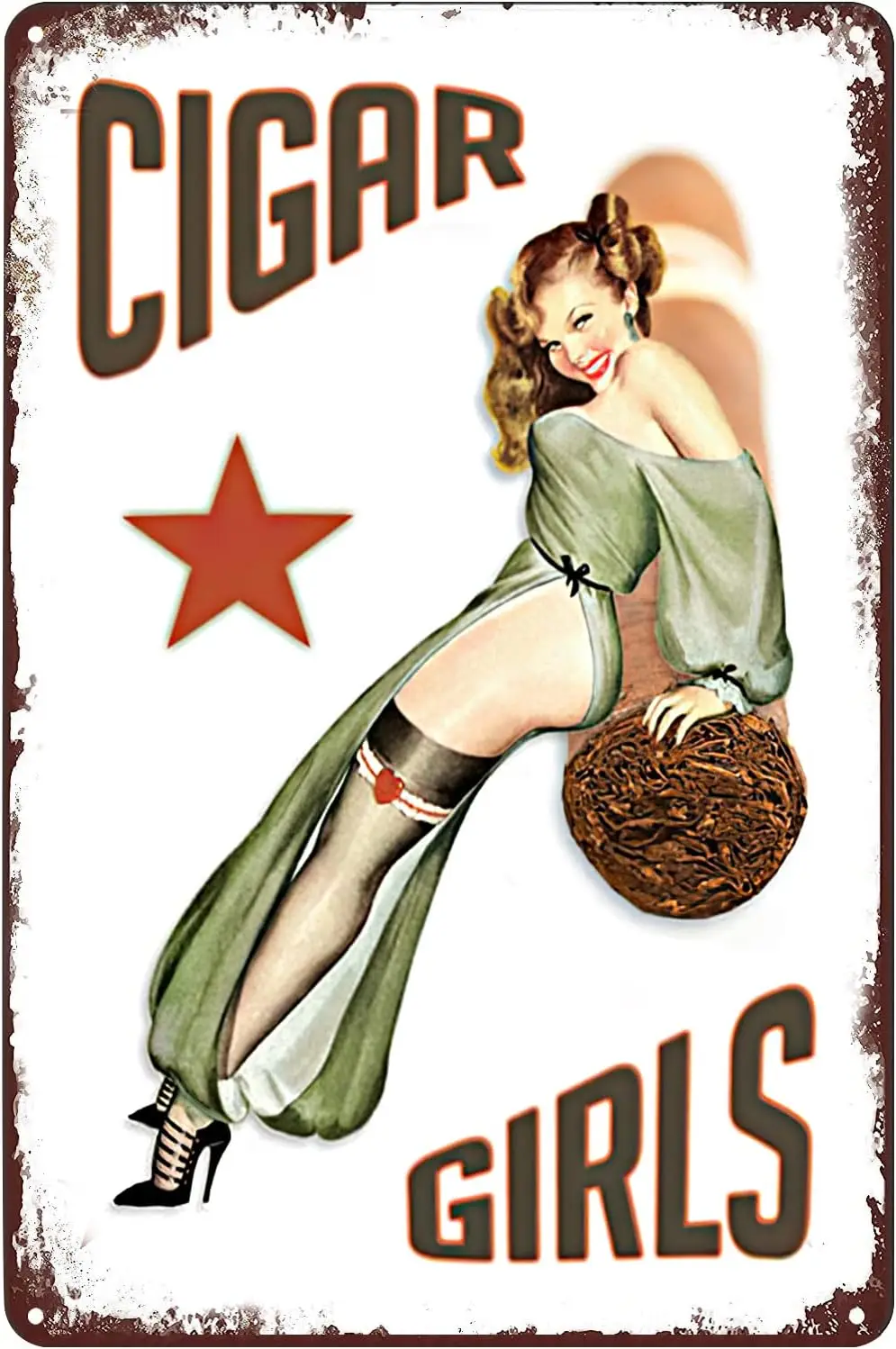 Vintage Metal Signs Pin-Up Girls Cigar Poster Sexy Woman Tin Sign Wall Art Decor Plaque for Home Bar Pub Club Lounge Room M sign