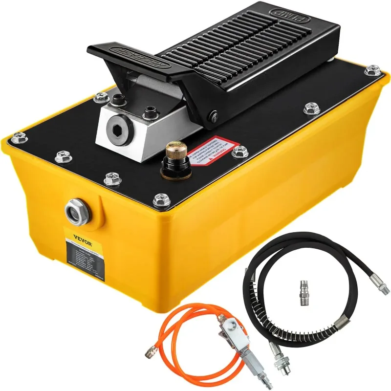 Air Hydraulic Pump, 10,000 PSI Hydraulic Foot Pump, 0.6 Gal Reservoir Foot Operated Air/Hydraulic Pump Rigging, Auto Repair