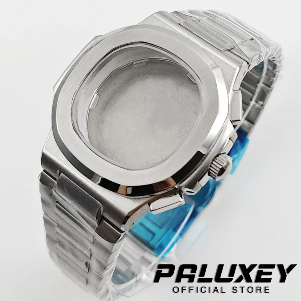40mm VK63 Sapphire Crystal Watch Case Modified Quartz PP Watch Case Nautilus Replace Accessories for VK63 VK64 VK61 Movement