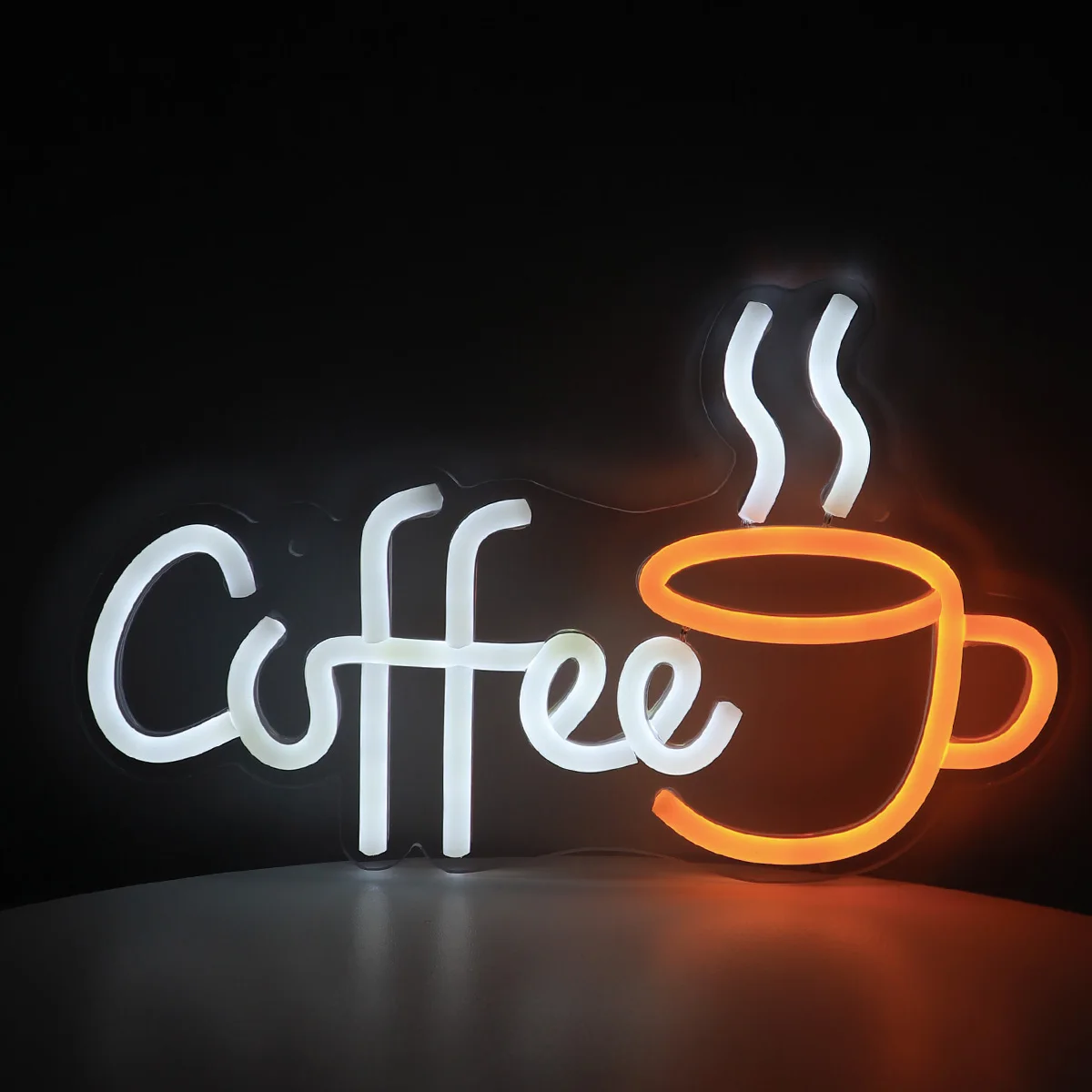 1PC Coffee With Cup LED Neon Art Sign Light For Party Room Pub Club Milk Tea Coffee Shop Wall Decoration Gifts 11.1\'\'*6.73\'\'