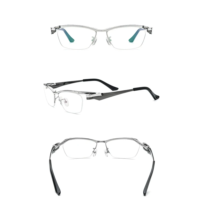 Belight Optical Japan Design Sports Business Pure Titanium Half Rimless Frame Men Prescription Lens Eyeglasses  Eyewear 185709